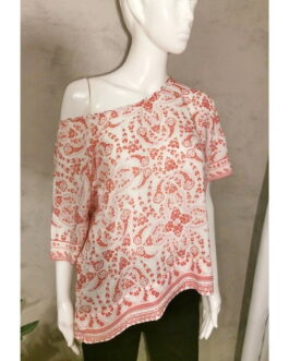 Bluzka w biało czerwone kwiaty – H&M