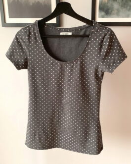 Szara bluzka w kropki – Zalando