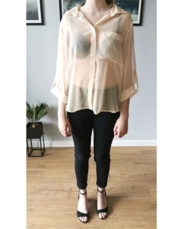 Zwiewna beżowa bluzka – H&M